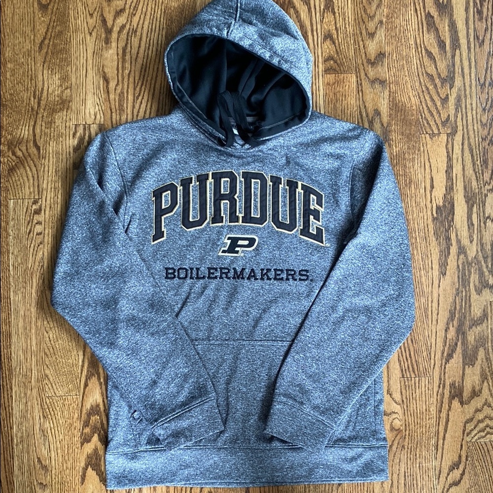Gray Purdue Boilermakers Hoodie, men’s small. Fleece lined, excellent condition